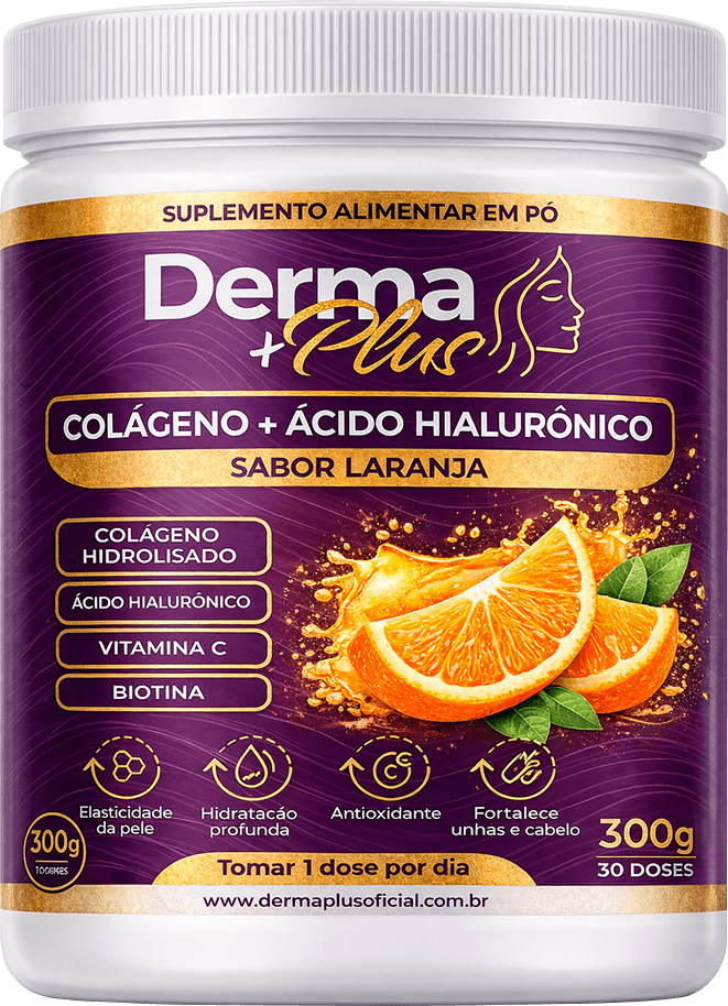 Colágeno em Pó Derma Plus Sabor Laranja