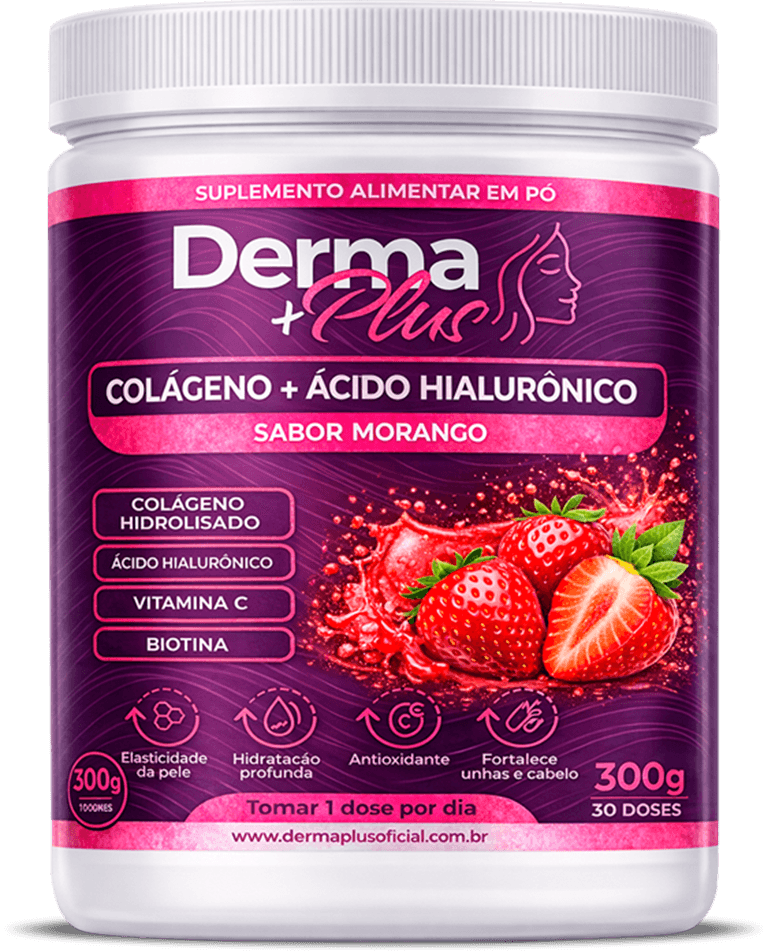 Colágeno em Pó Derma Plus Sabor Morango